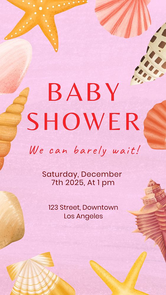 Baby shower Instagram story template aesthetic paint remix 