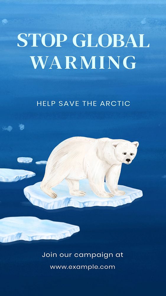 Stop global warming Instagram story template,  aesthetic paint remix 