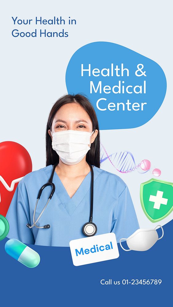 Health & medical center Facebook story template