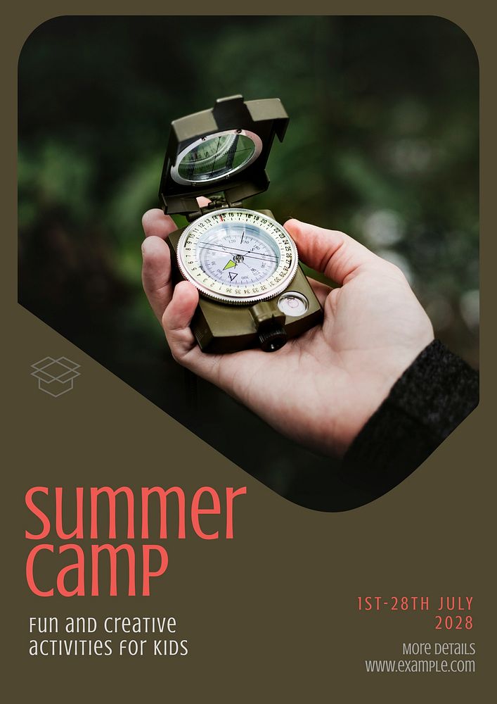Summer camp poster template and design