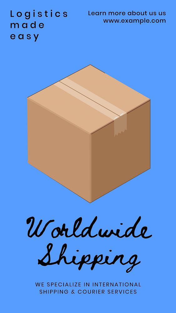 Worldwide shipping Instagram story template