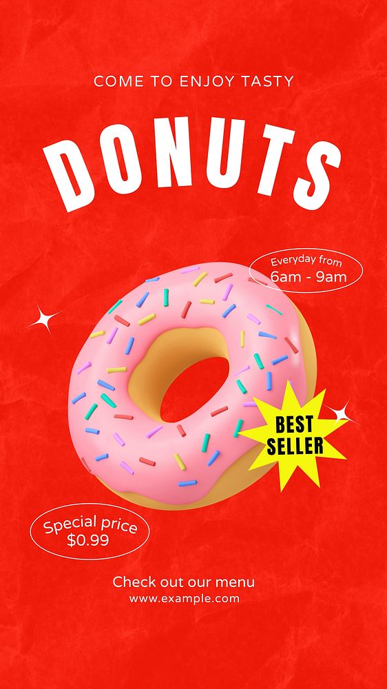 Donut shop Instagram story template