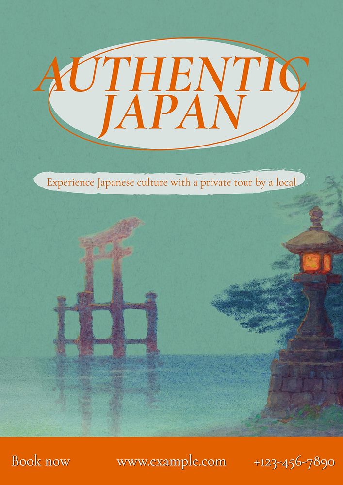 Authentic Japan poster template and design