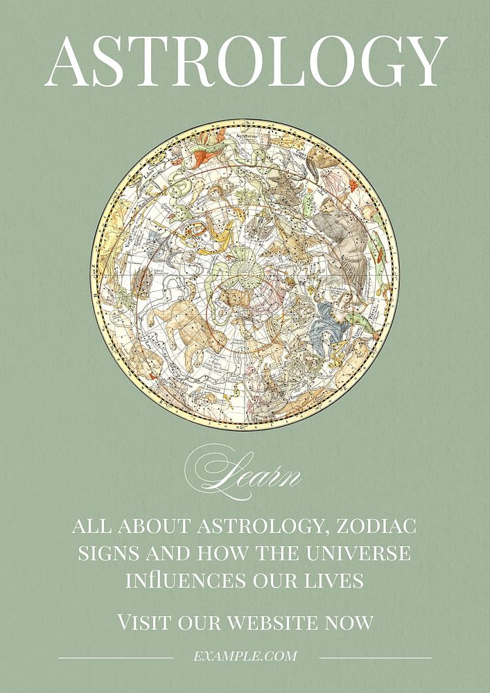 Astrology poster template and design