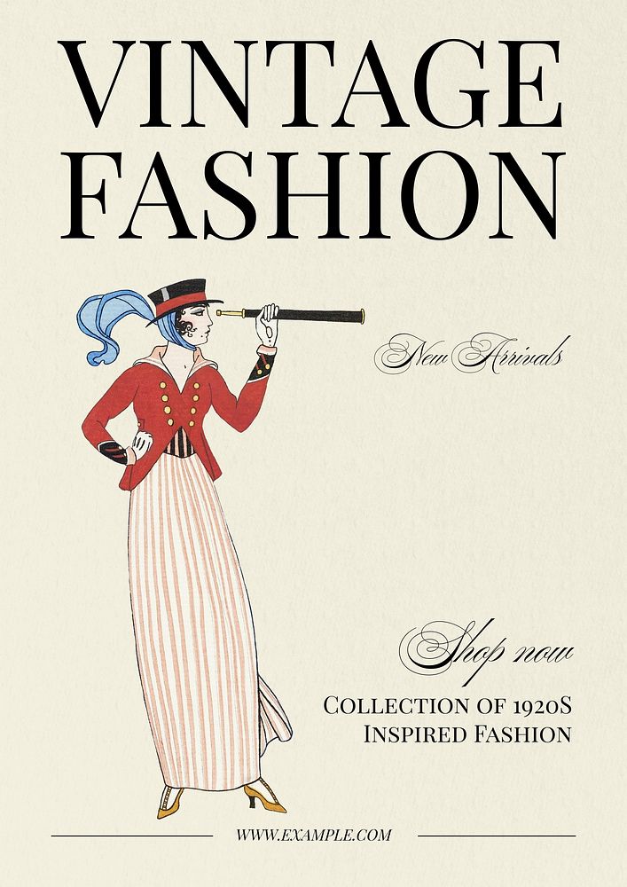 Vintage fashion poster template and design