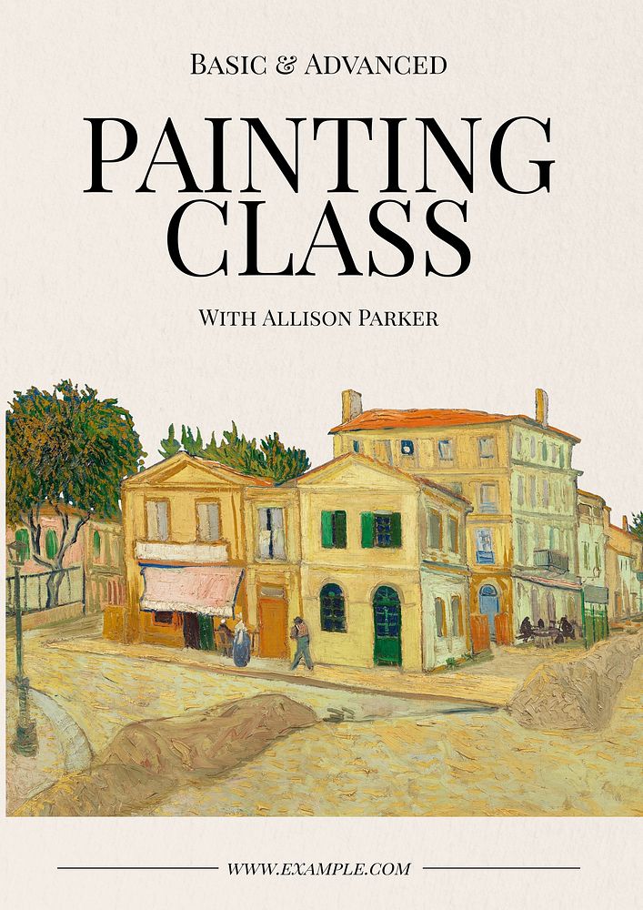 Painting class poster template and design