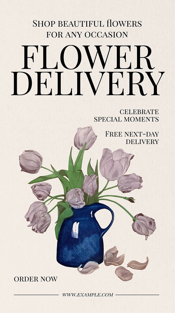 Flower delivery Instagram story template