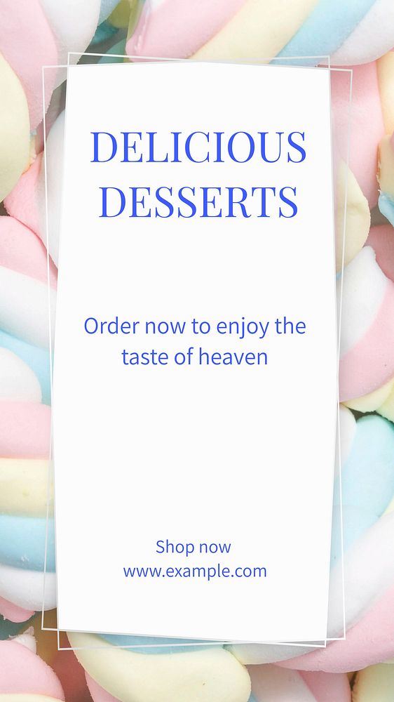 Dessert Instagram story template