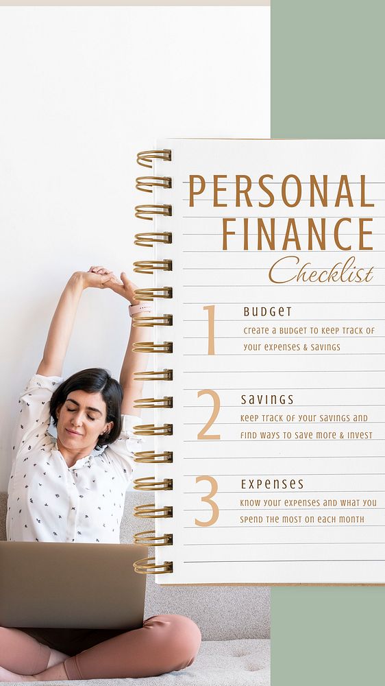 Personal finance checklist Instagram story template