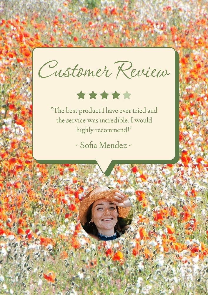 Customer review  poster template  