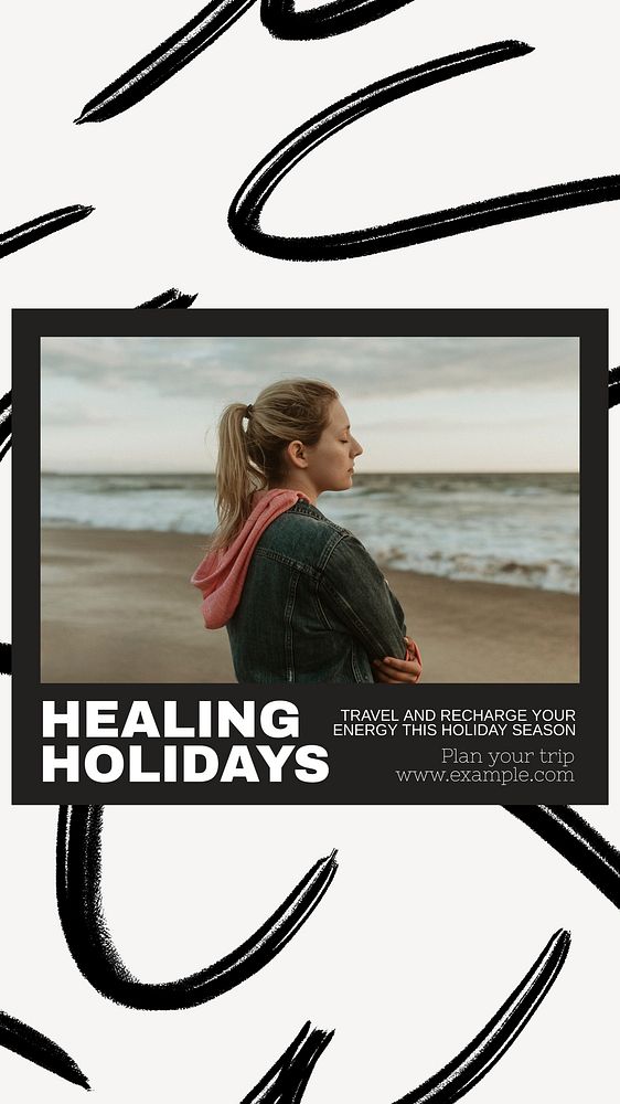 Healing holidays  Instagram story template