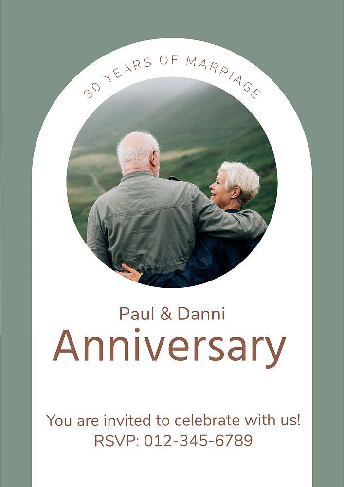 Marriage anniversary poster template & design