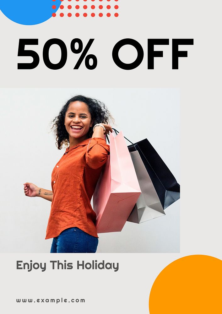 Holiday sale  poster template