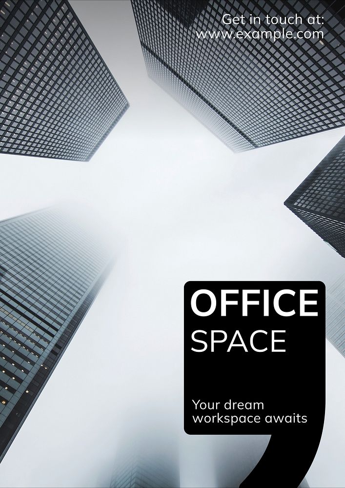 Office space  poster template & design