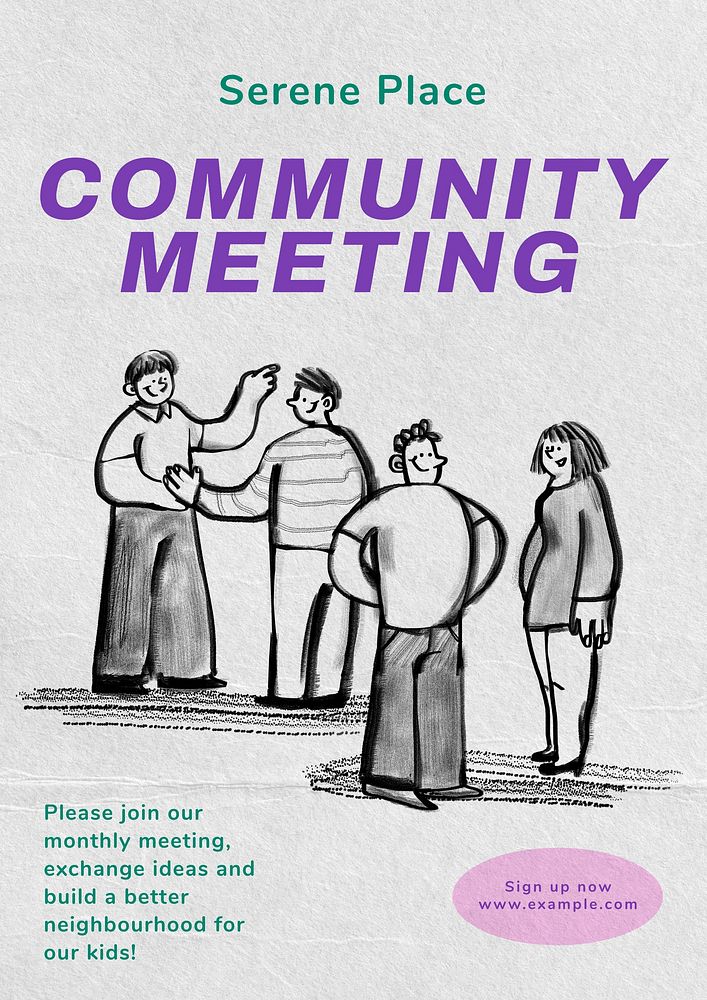 Community meeting  poster template and design