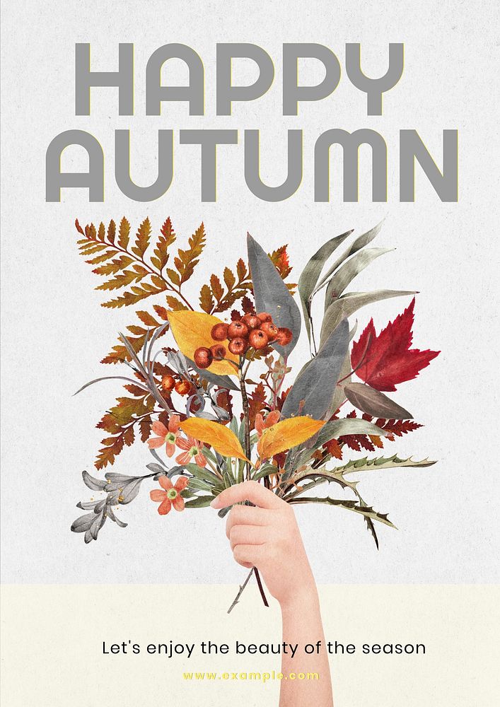 Happy autumn  poster template