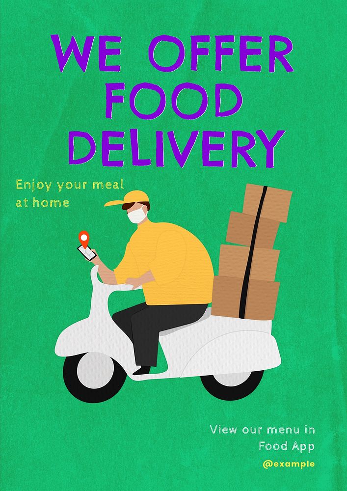 Food delivery poster template & design