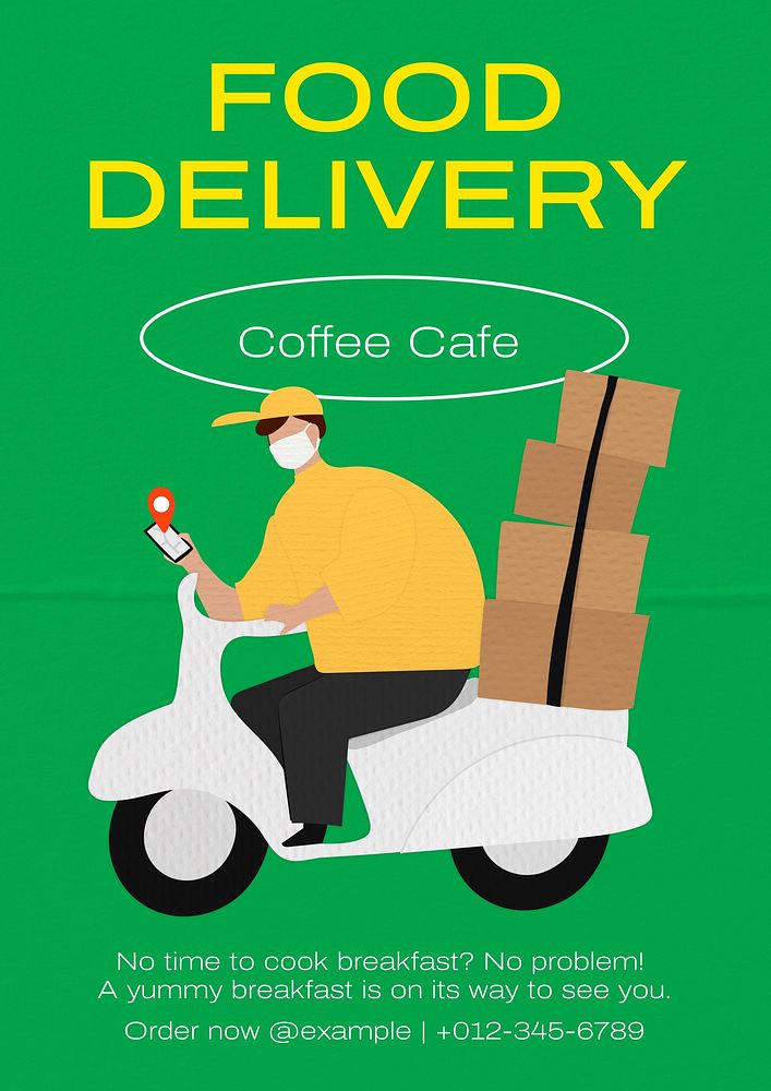 Food delivery poster template and design