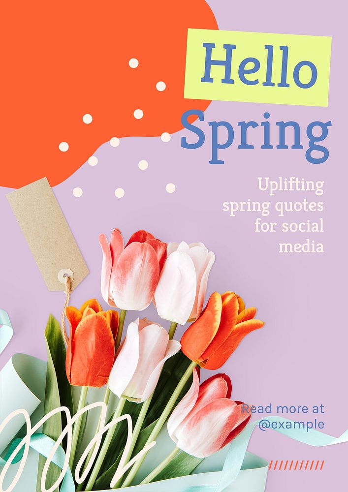 Hello spring poster template