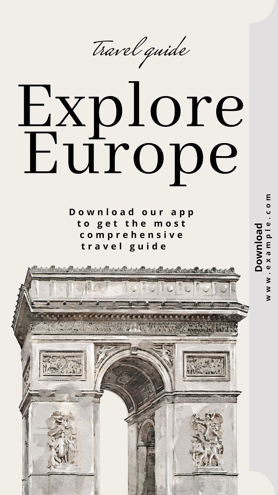 Explore Europe app  Instagram story template