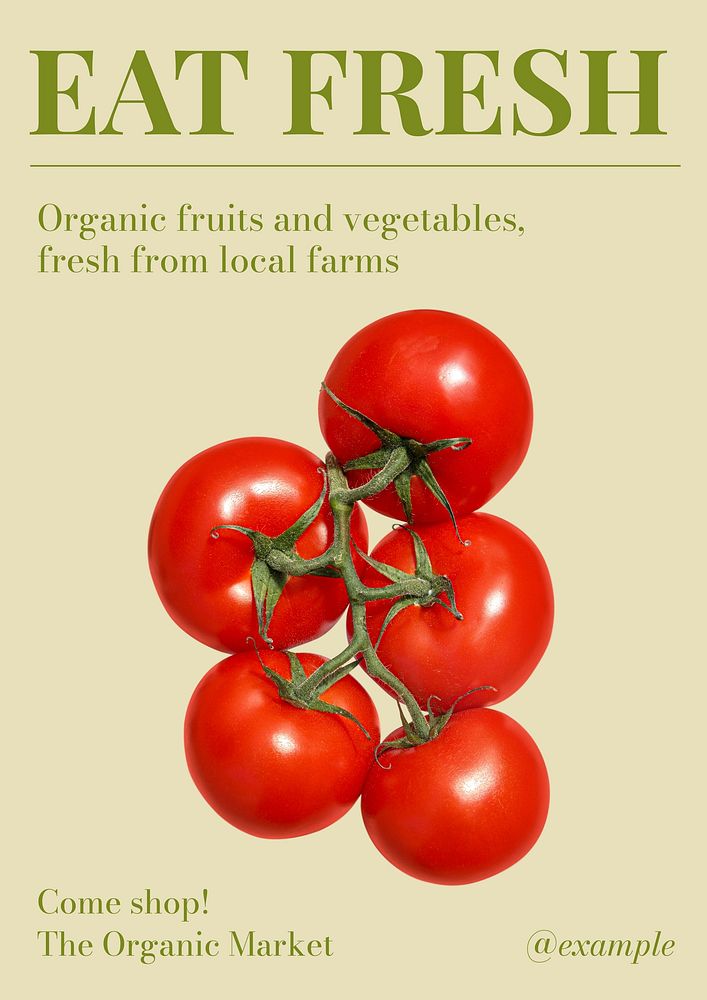 Organic supermarket poster template and design