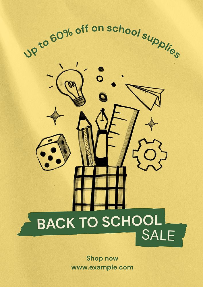 Back to school sale  poster template