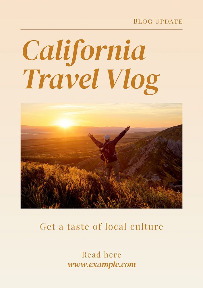Travel vlog poster template and design