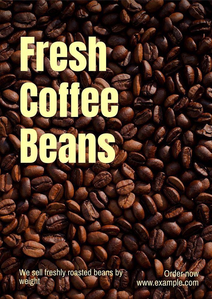 Fresh coffee beans poster template and design