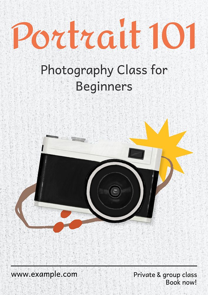 Photography class poster template