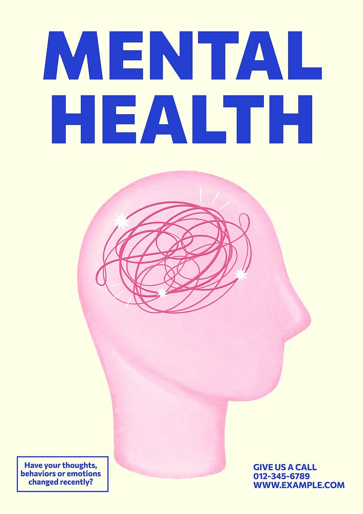 Mental healthcare poster template and design