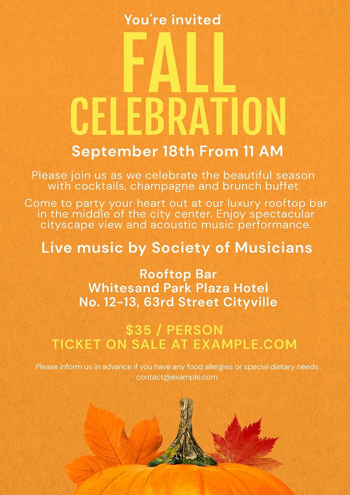 Fall celebration poster template and design