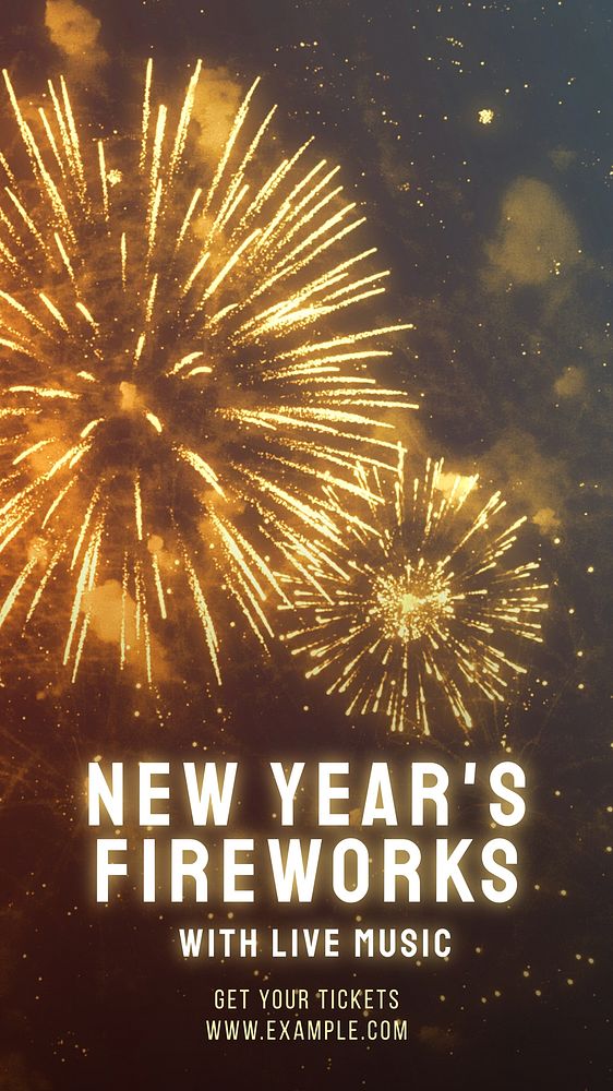 New Year's fireworks Instagram story template