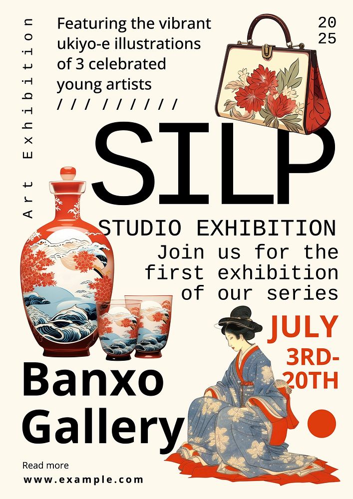 Art studio exhibition poster template