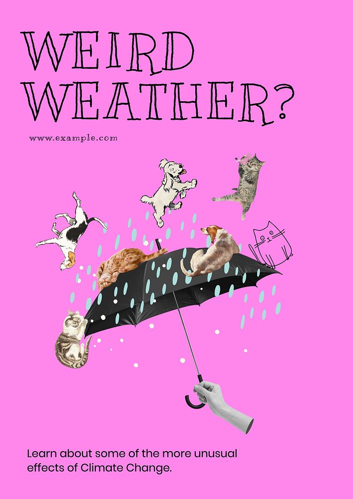 Weird weather poster template and design