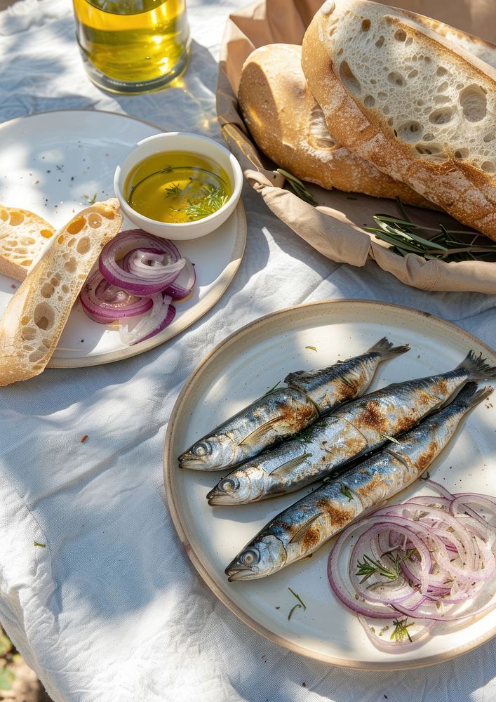 Sardine bread plate herring.
