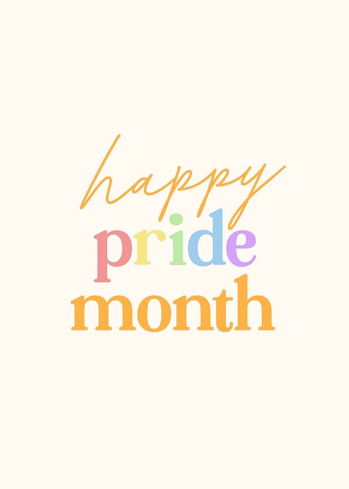 Happy pride month greeting card template
