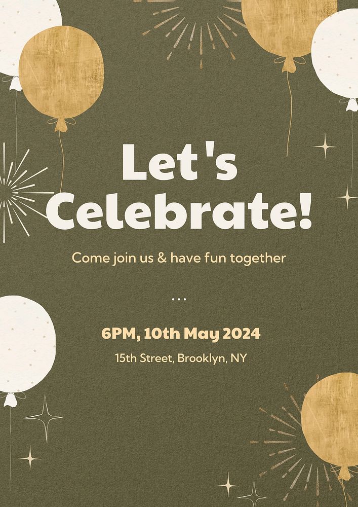 Let's celebrate! poster template and design