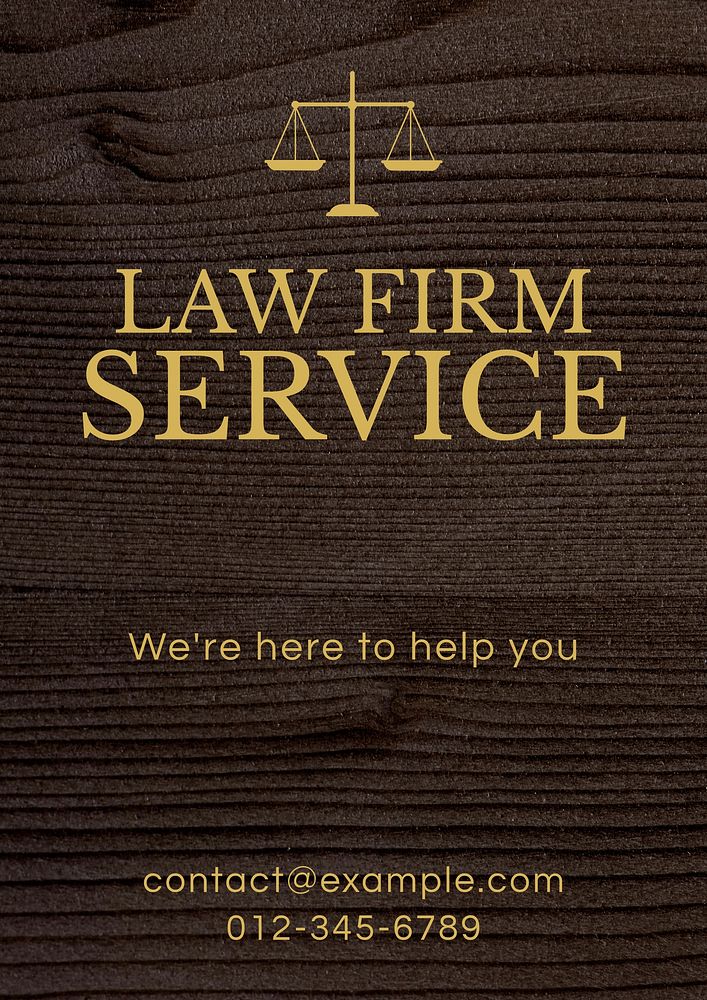 Law firm service poster template