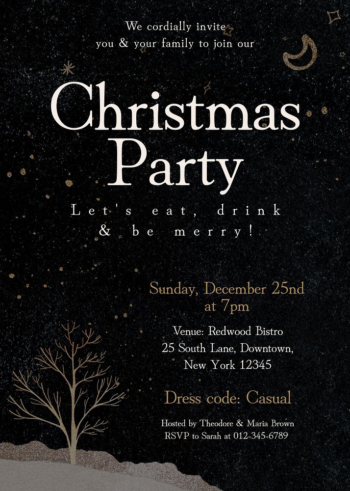 Christmas party card template