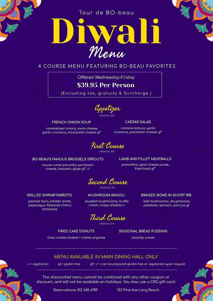 Restaurant menu poster template & design