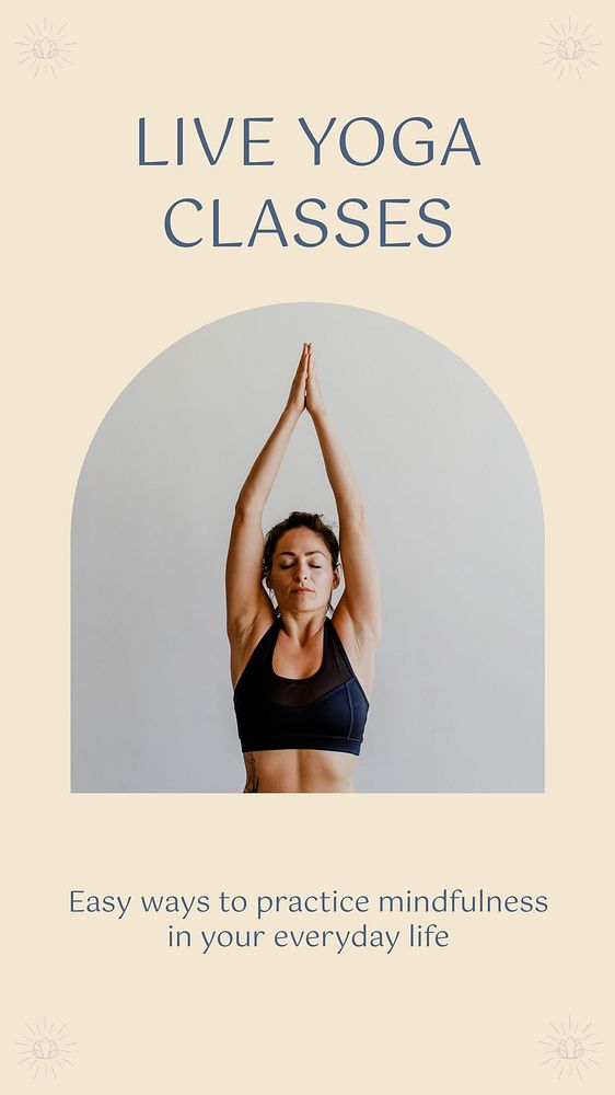 Yoga class Instagram story template aesthetic design
