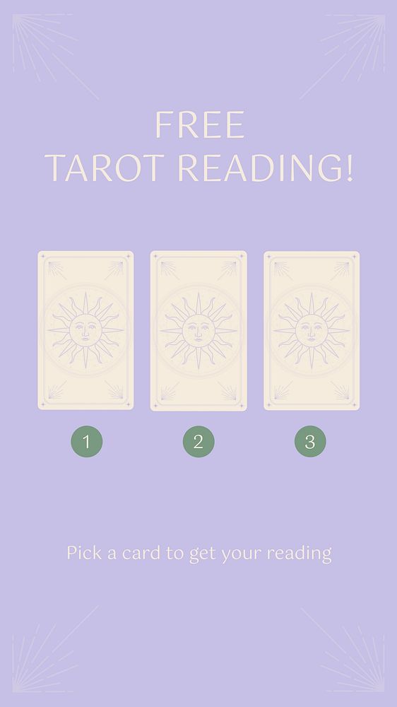 Tarot reading Instagram story template aesthetic design