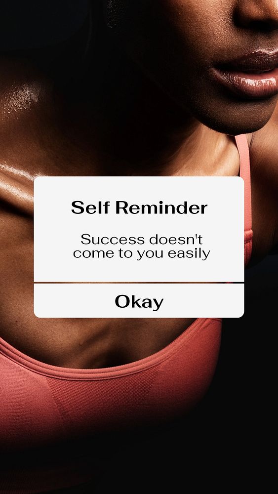 Self reminder Instagram story template, sports quote design