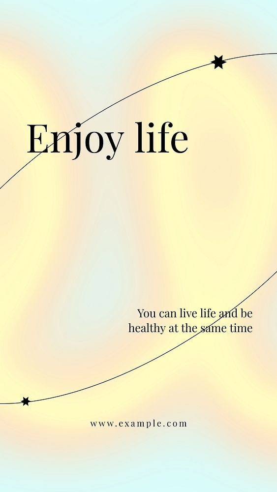 Enjoy life Facebook story template motivational quote design