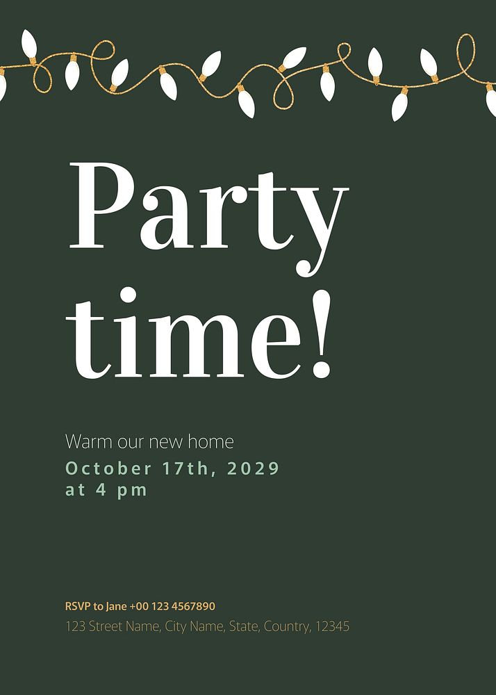 Housewarming party invitation card template