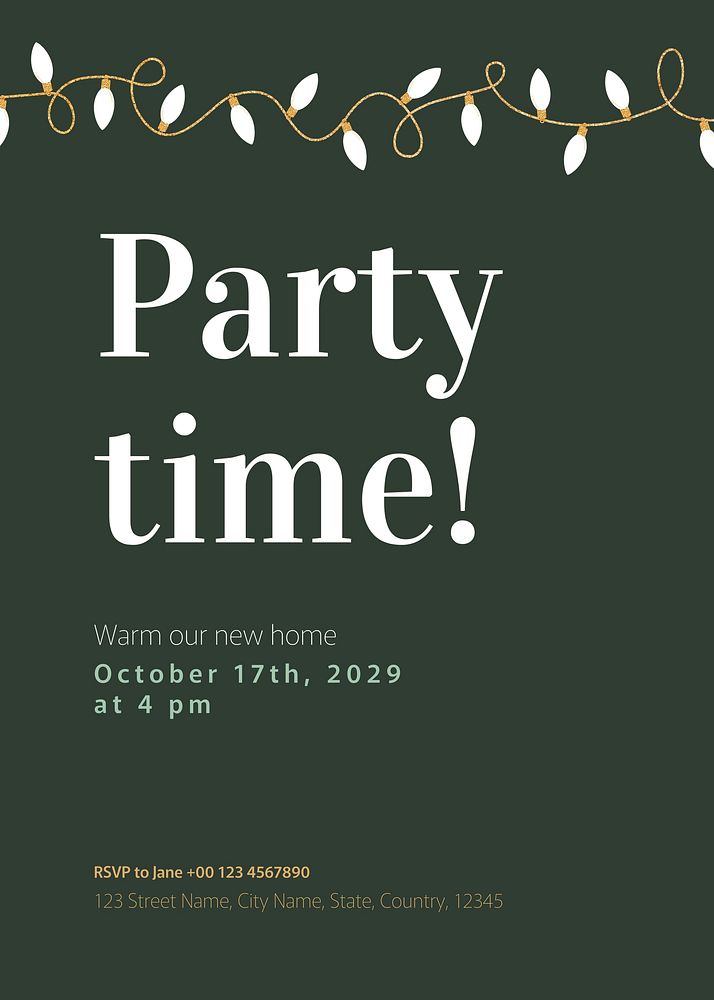 Housewarming party invitation card template | Free Photo - rawpixel