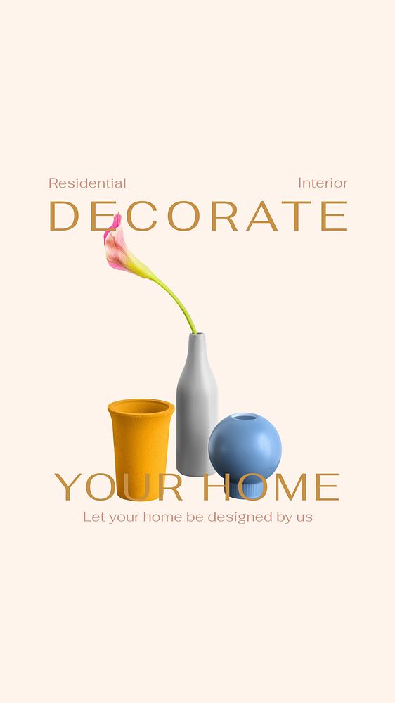 Home decoration Instagram story template, minimal design