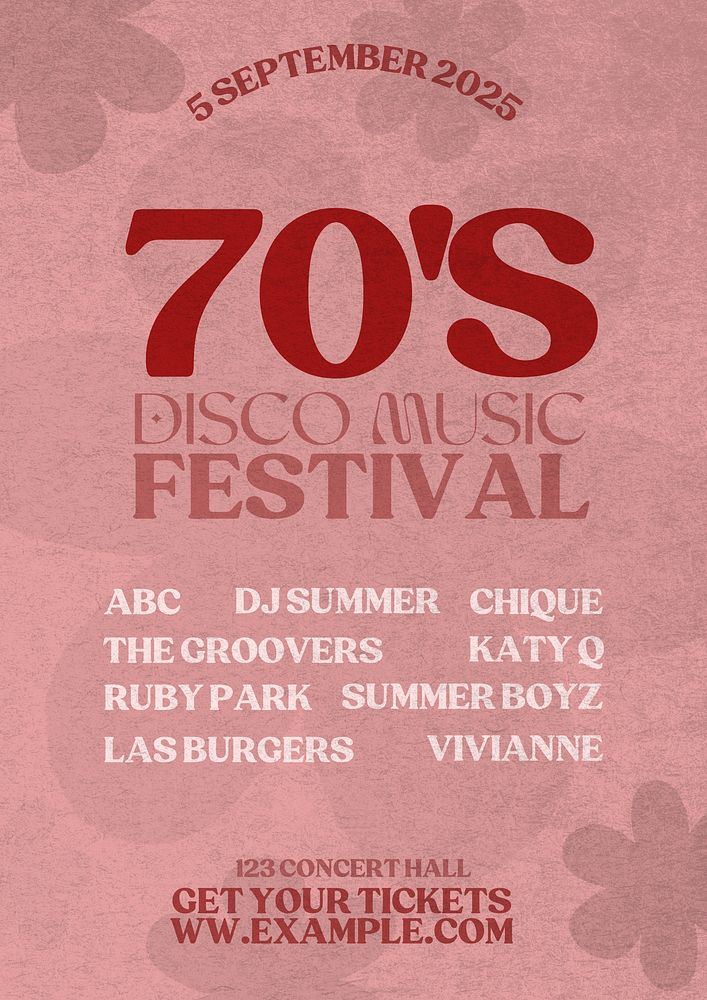 Disco music festival poster template