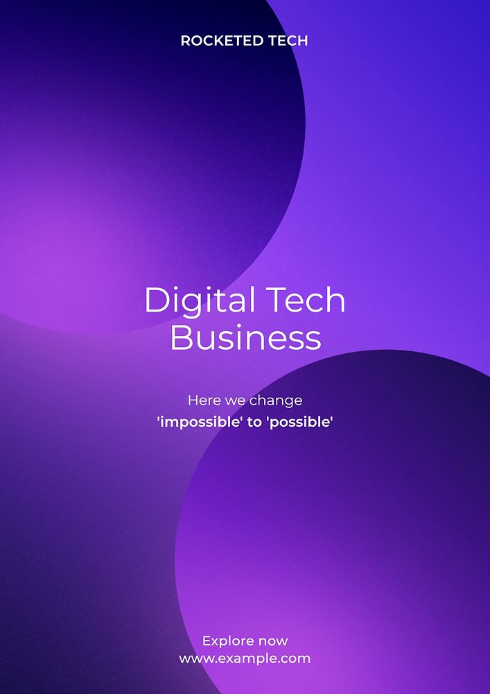 Digital tech business poster template