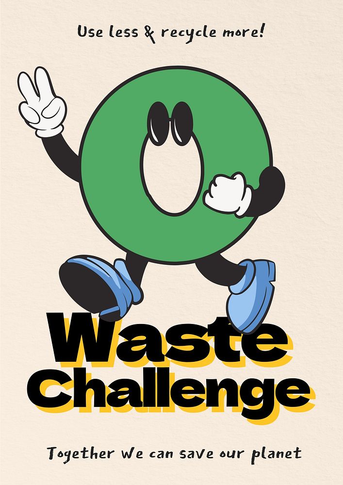 Zero waste challenge poster template